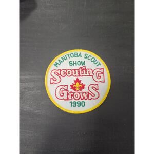 1990 Manitoba Scout Show Patch Scouting Grows Canada Scouts Vintage BSA